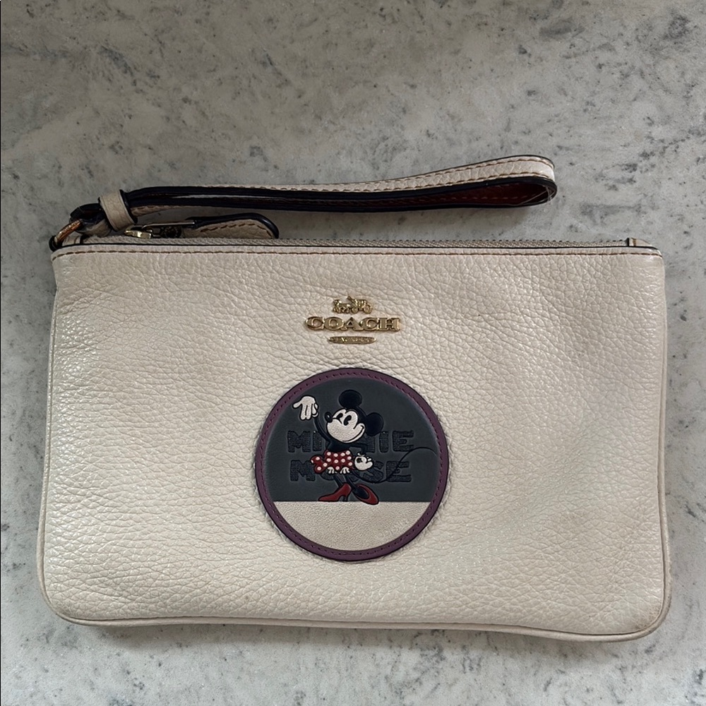 Authentic Coach wristlet with Disney Minnie Mouse